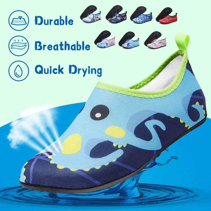 Kids' Quick-Dry Aqua Socks - Animal Design Beach & Water Shoes