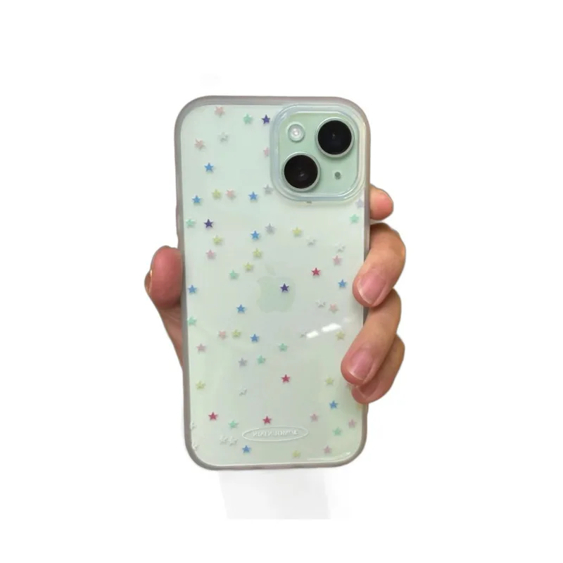 Colorful Star Cute Korean Y2K Clear TPU Phone Case