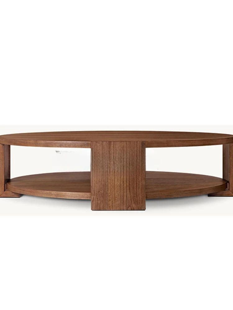 

Customized: RH American Country Simple Living Room Sofa, Solid Wood Round Coffee Table, Balcony, Courtyard B&B, C