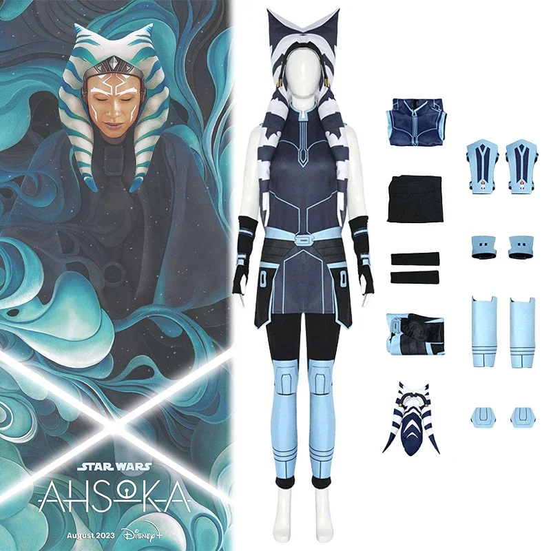 

Костюм S Ahsoka Tano для женщин и мальчиков, форма рыцаря джедая из клон войн, шляпа для Хэллоуина