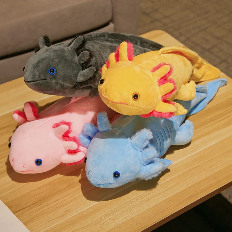 45cm 귀여운 도롱뇽 플러시 장난감 시뮬레이션 공룡 Ambystoma 인형 인형 Kawaii Mexicanum Axolotl 동물 ..