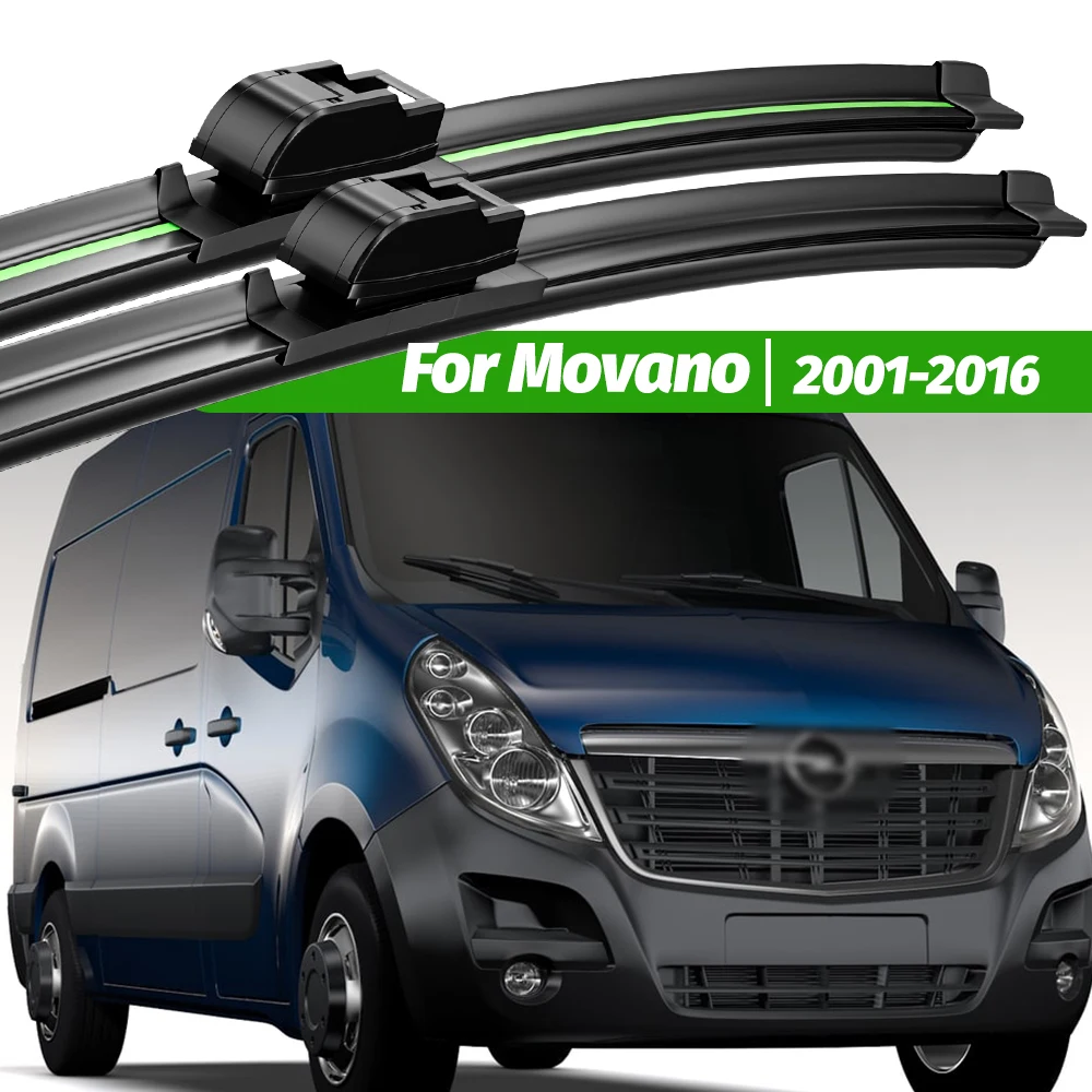 

For Opel Movano 2001-2016 2pcs Front Windshield Wiper Blades 2002 2008 2010 2012 2013 2014 2015 Windscreen Window Accessories