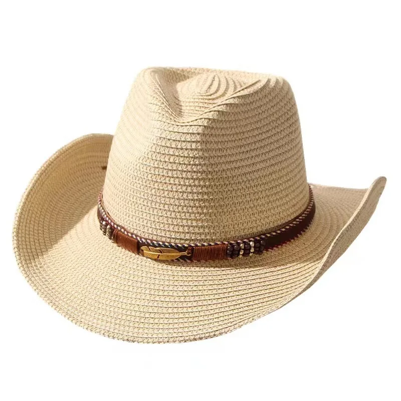 Hot Sale Summer Women \ man Beach Ladies Fashion Flat Panama Lady Casual Sun Hats For cowboy Westerly wind Straw Hat_mkmklike.com