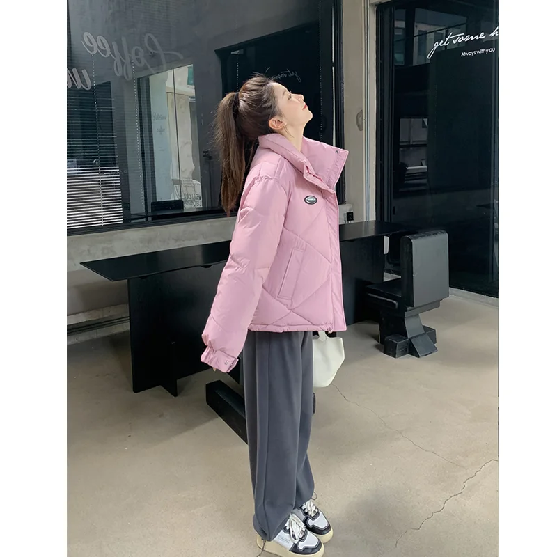 

Women's New Style Orange Keep Warm Cotton Thicken Recreational Loose Down Jacket Versatile Temperament Comfortable Coat Winter