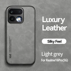 Luxurious Sheepskin Magnetic Phone Case for Realme 16 Pro+ (Light grey)