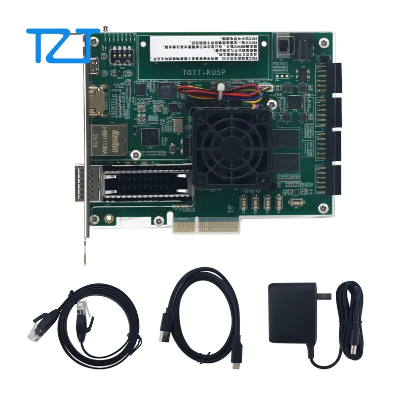 TZT HamGeek XCKU5P 개발 보드 FMC PCIe 3.0 FPGA용 HDMI 호환 100G 기가비트 이더넷
