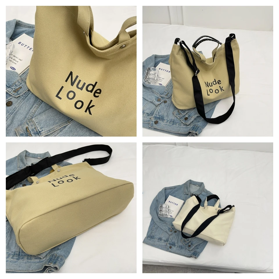 Women's Leisure Canvas Crossbody Bag Simplicity Large-capacity Multi-storey Female Shoulder Bag Fashion Versatile Ladies Handbag