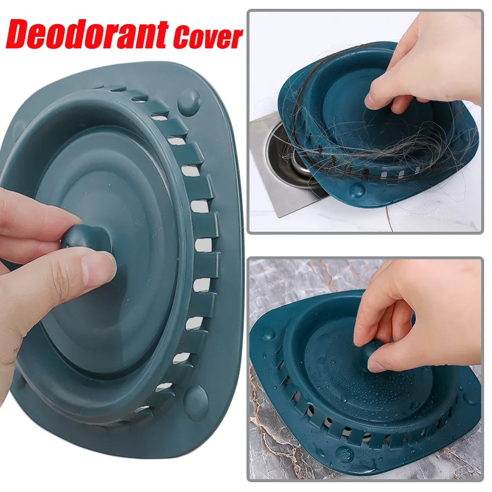 

Floor Drain Deodorant Cover Silicone Sink Strainer Filter Drain Hair Catcher Bathtub Drain Stopper Kitchen Bathroom Accessories