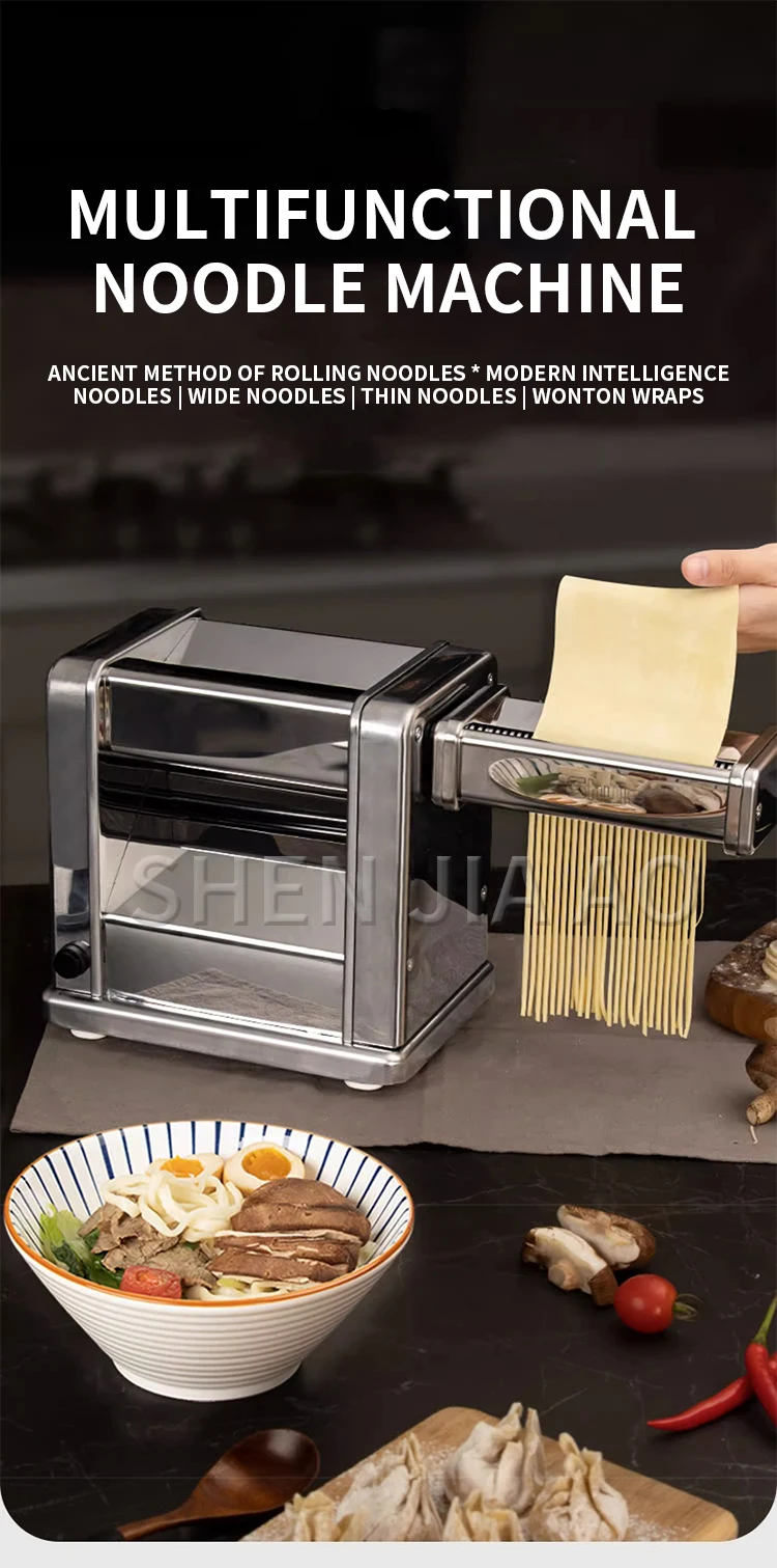 Description Picture 3 of itemElectric Noodle Machine Noodle Press Machine Commercial Household Pasta Maker Stainless Steel Dumpling Skin Machine