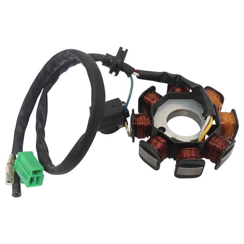 Wilebo GY6 -50 8 bobin direkleri 4 tel DC manyeto Stator için çin 139QMB 39QMA motor Moped Scooter ATV gokart