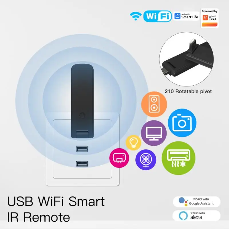 

Пульт дистанционного управления Tuya WiFi + ИК USB универсальный пульт дистанционного управления бытовая техника смарт-контроллер работает с Alexa Home