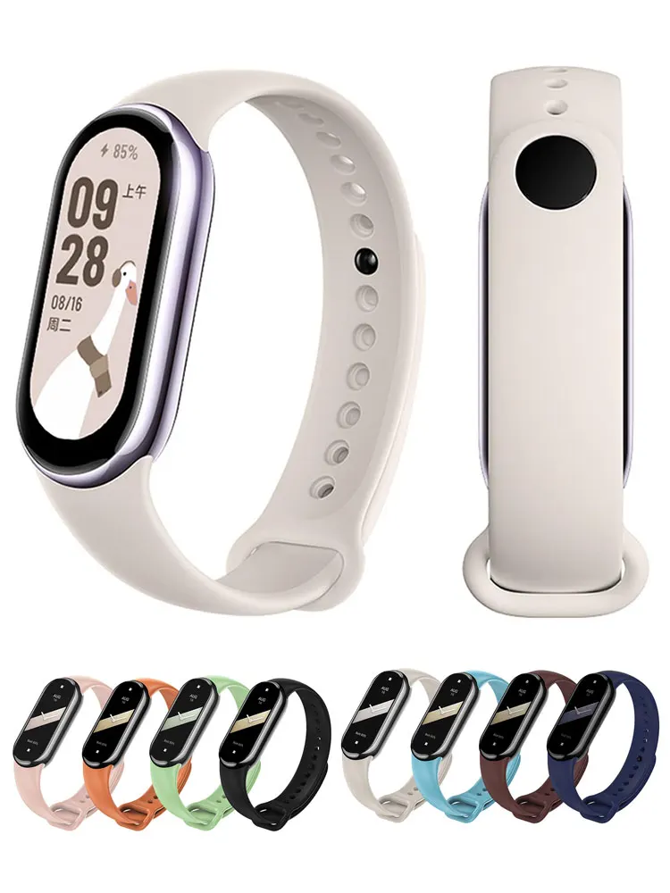 

Ремешок для часов Xiaomi Mi band 8-8, спортивный сменный силиконовый смарт-браслет miband8, водонепроницаемые аксессуары для часов