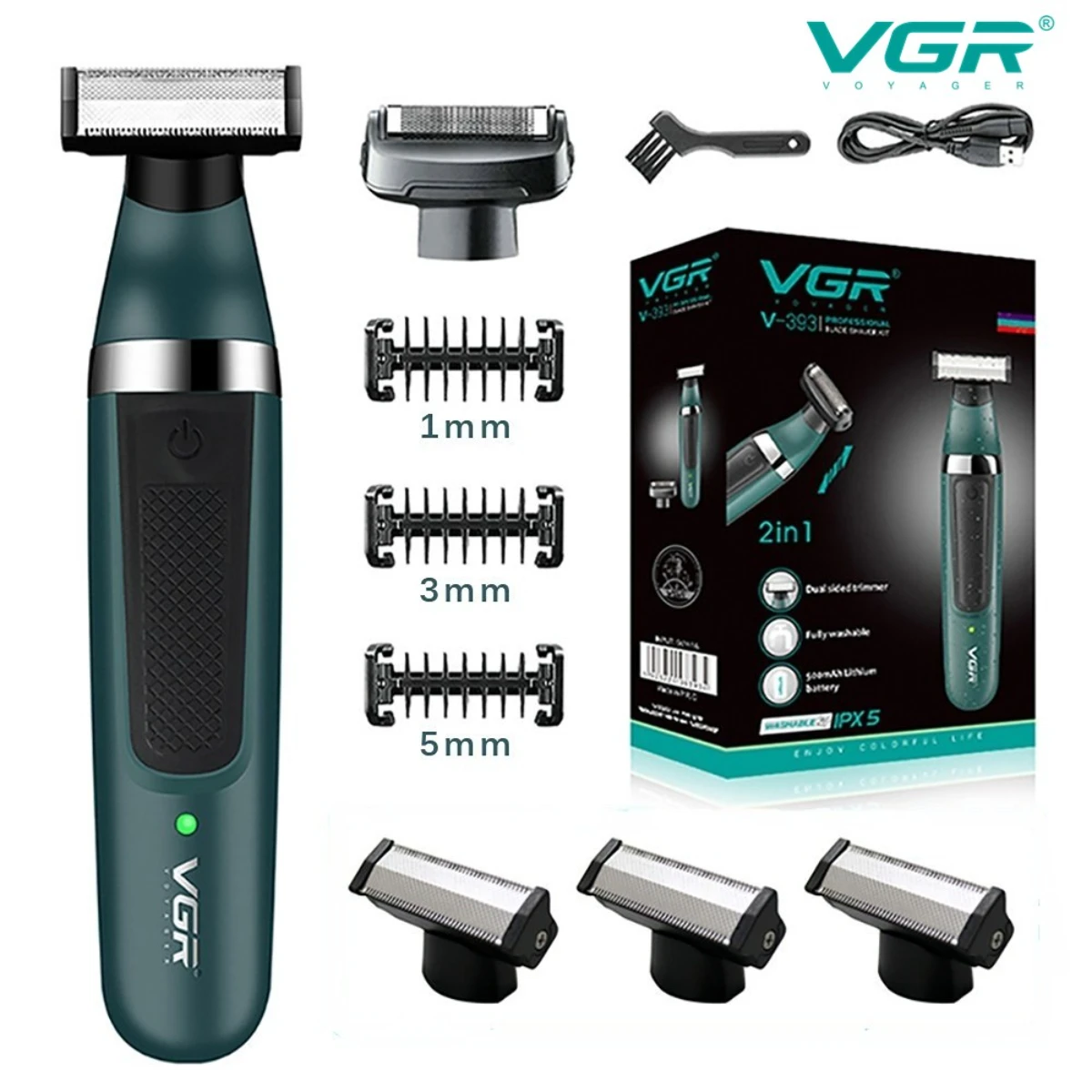 VGR Beard Shaver Professional Beard Razors Waterproof Hair Cutting