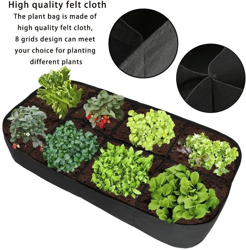 Felt Plant Bag Multi-grid Rectangular Vegetable Split Planting BagCultivation Bag Home Garden Flowerpot Beautiful