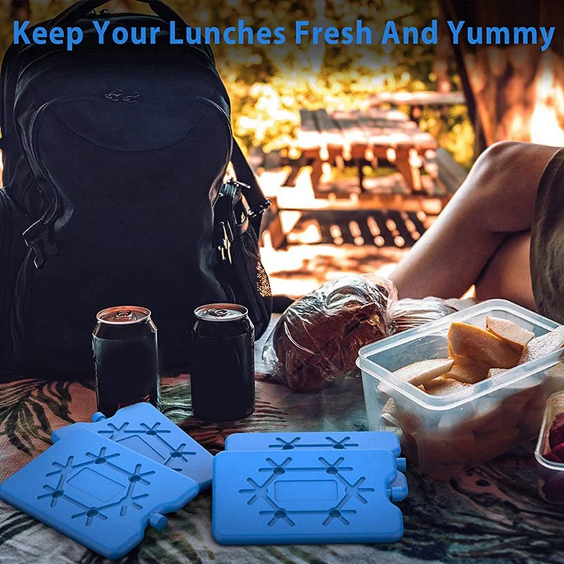 8 x Ice packs for Lunch Box, Freezer Ice packs Slim Long Lasting Cool packs  for Lunch Bags and Cooler, Poker Design