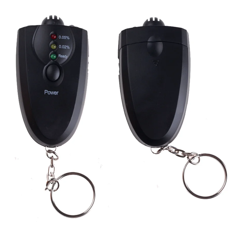 Professional Key Chain Alcohol Meter Analyzer Portable Keychain Red Light LED Flashlight Alcohol Breath Tester Breathalyzer