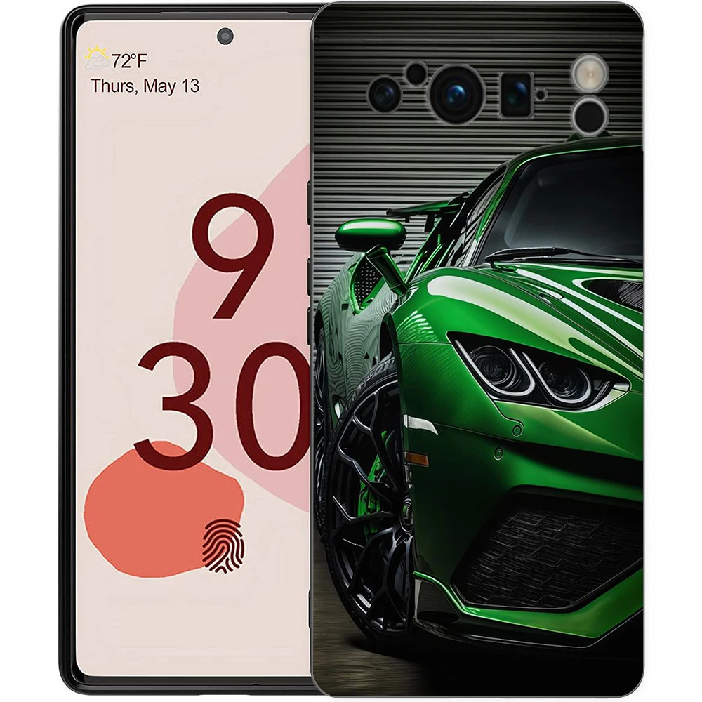 Super Car Sport Shockproof Phone Case – Soft Silicone TPU Black Cover