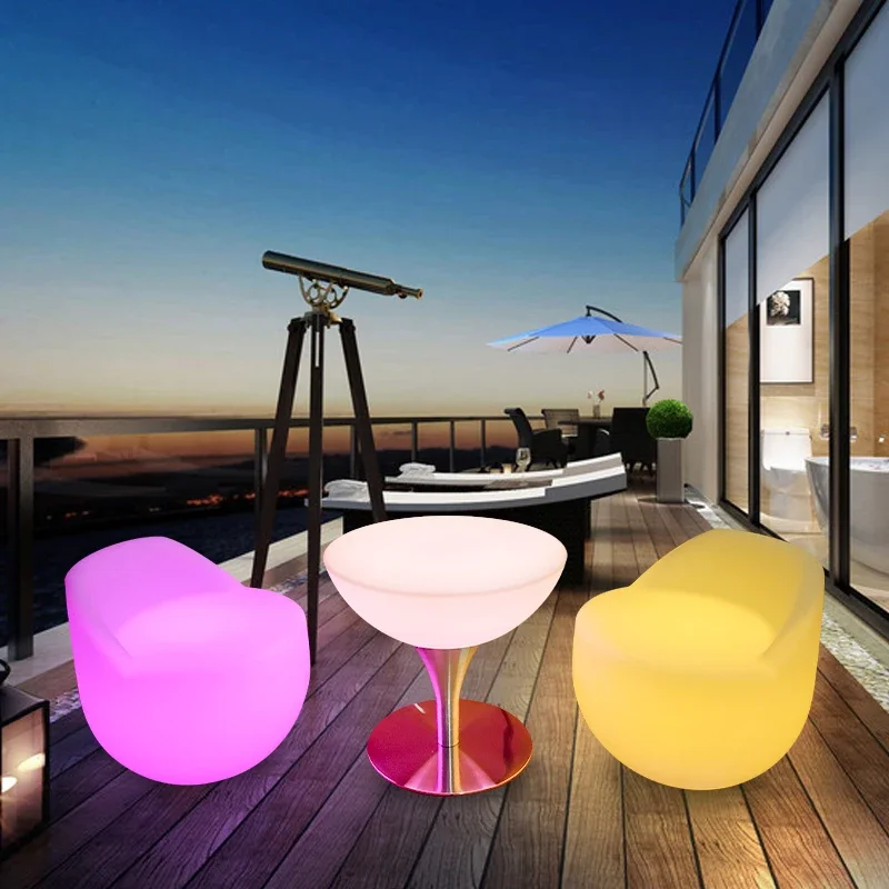 Led Glowing Furniture Table and Chair Combination KTV Bar Colorful Fashion Couch bar cabinet