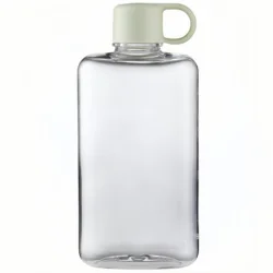 Transparent BPA - Free Flat Water Bottle - Crystal Clear Plastic Sports Drinkware, Perfect for Milk and Juice, Ideal Birthday Gift (Green)
