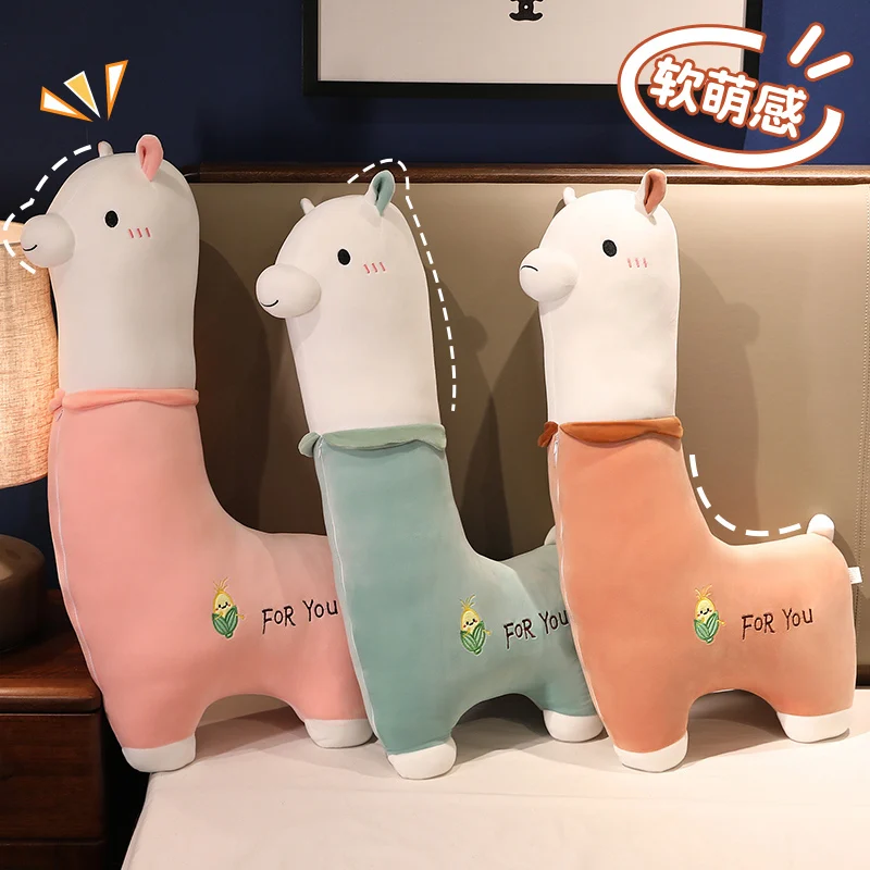 80/100cm Kawaii Alpaca Long Plush Pillow Cute Stuffed Animals Removable Washable Soft Kids Toys for Girls Boys Girlfriend Gifts