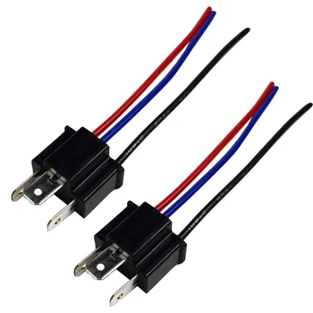 2pcs 9003 H4 Socket Wiring Harness Headlight Fog Lamp Male Connector Pig Tail 1
