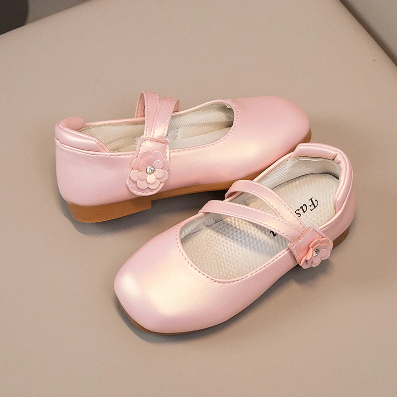 Girls' White Princess Dance Performance Kid's Summer Pink Dance Shoe Baby Single Shoe Student Babay Goden Version Flats