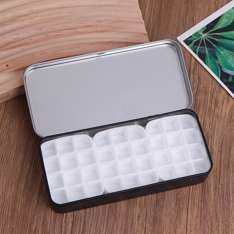 Portable Empty Watercolor Tin Box 36 Grids Mini Watercolor Paint Palette Travel Painting Paint Tray Art Supplies watercolor paint palette