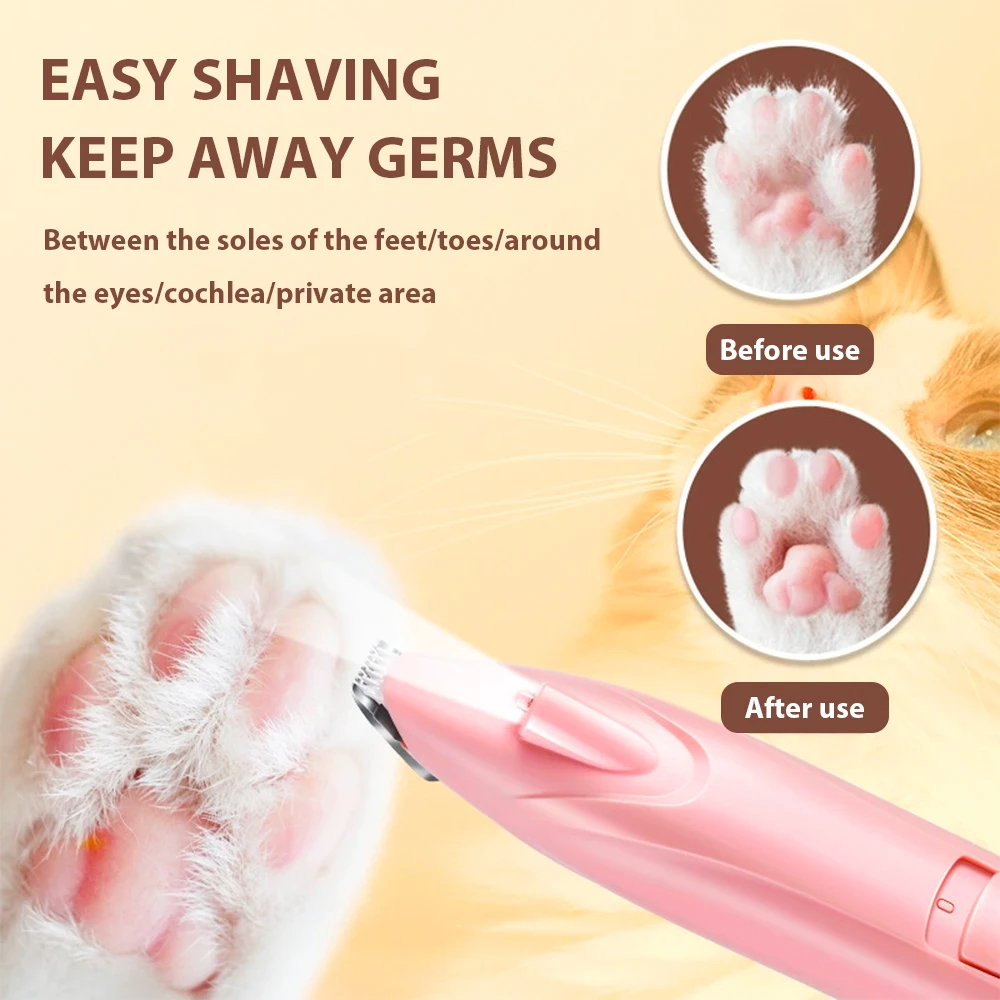 Professional Electric Dog Cat Grooming Clipper Rechargeable Cordless Pet Hair Trimmer Blades Ears Paws Body Trimming Grooming