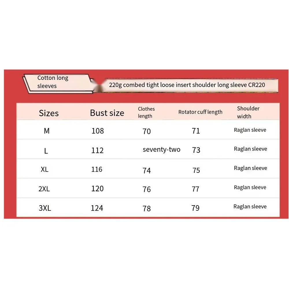 220g trendy brand raglan sleeves, 100% cotton loose back collar, men's women's white long sleeved T-shirt for both_voghion.com