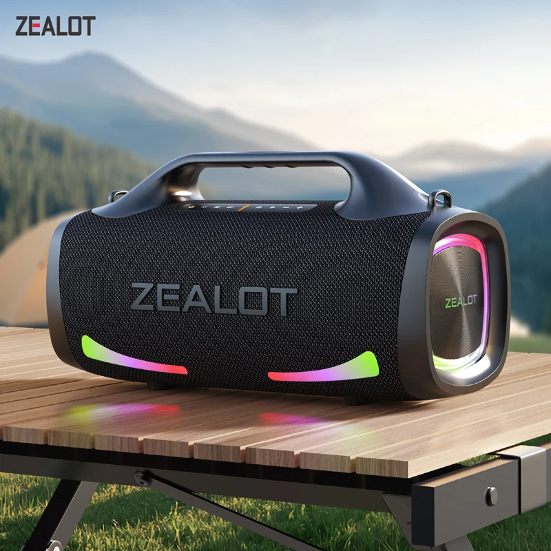 Haut-parleur ZEALOT-S79 de partie de haut-parleur portatif avec Bluetooth 5.2, poignée portative, 24 heures de lecture, pour la partie, camping 1