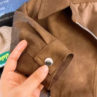 Veste de printemps et d'automne pour filles de 2 3 4 5 6 8 ans, manteau en cuir artificiel pour enfants, vêtements d'extérieur résistants aux taches, nouvelle mode 5