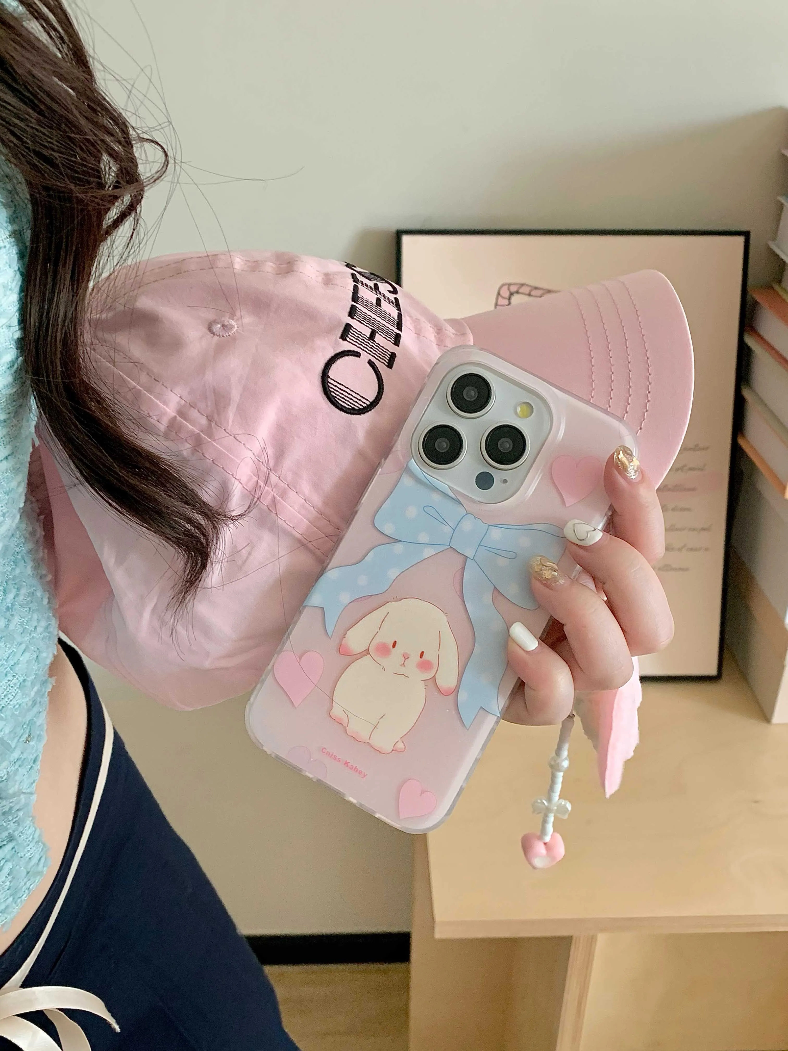 Angel Rabbit Chain Phone Case for iPhone
