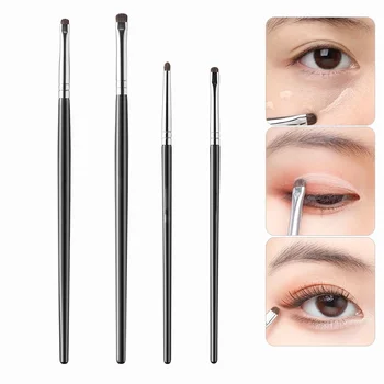 1/4Pcs Small Angle Precise Detail Eyeshadow Brush Soft Horse Hair Eyelid Highlighter Lying Silkworm Makeup Brushes Make Up Tools 1