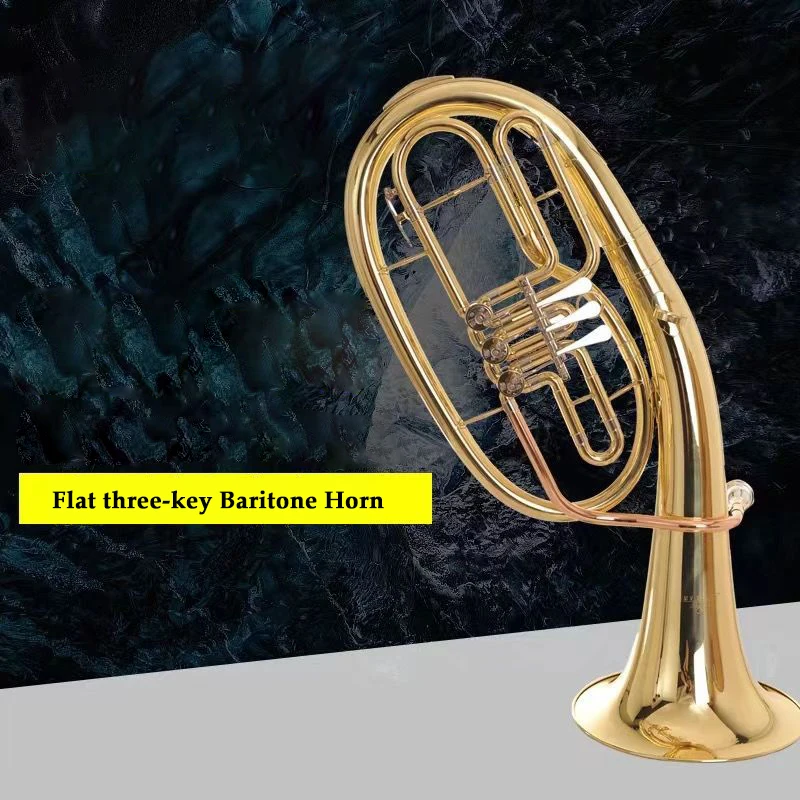 Japan original Brass gold-plated 3/4 Rotary valve Baritone Horn Euphonium B-flat performance solo instrument trumpet horn
