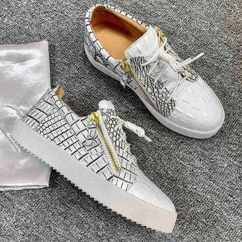 Scarpe da ginnastica casual di alta qualità per uomo e donna Scarpe da tennis unisex firmate di marca in vera pelle GZ Scarpe mocassini con cerniera G0022 1