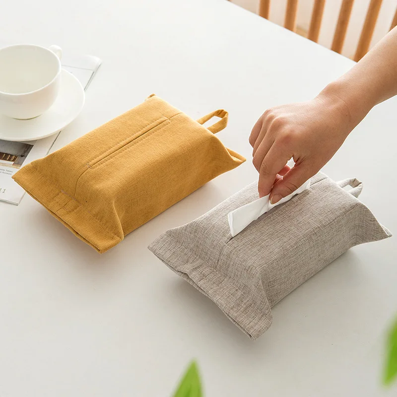 Solid Color Napkin Tissue Box Creative Tissue Box Portable Hanging Paper Tower Holder Organizer Soft Paper Napkin Case Supplies 6