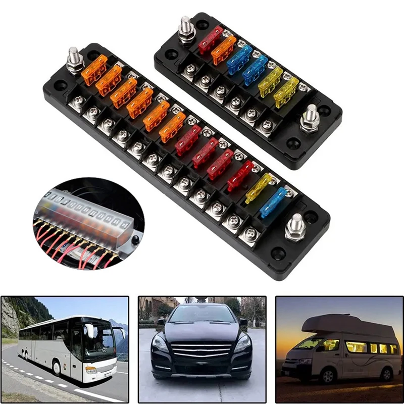 퓨즈 박스 거치대 난연성 블레이드 퓨즈 블록, 커버 액세서리, 자동차 해양 보트 트럭 트레일러용