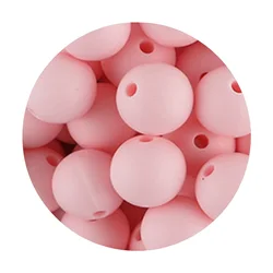 Assorted Silicone Beads for DIY Jewelry Making - 50 Pieces (Quartz pink)