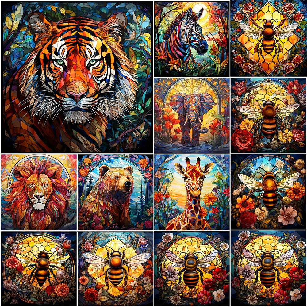 30*40CM 5D DIY Full Round Drill Diamond Painting Stained Glass Painting Kit  Home Decoration Art Craft Mosaic Painting - AliExpress