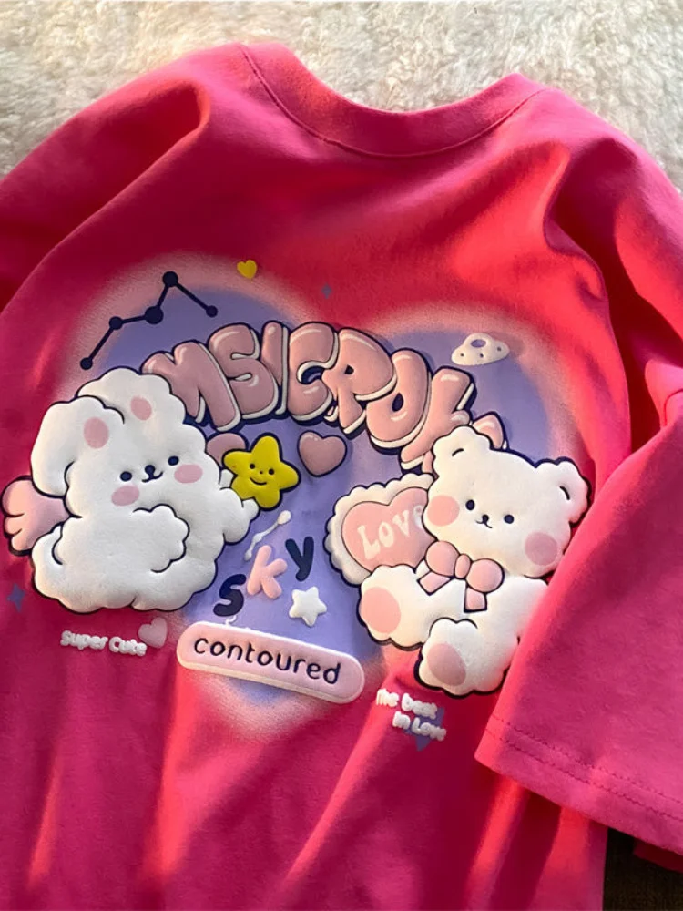 urso-dos-desenhos-animados-deeptown-imprimir-tshirts-para-mulheres-tops