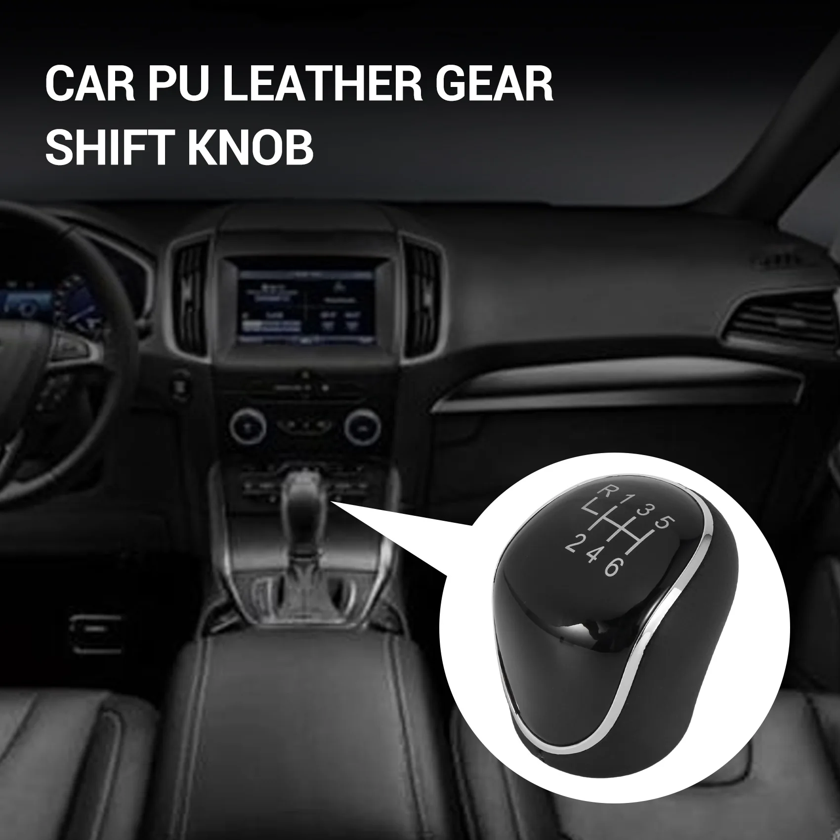 6 Speed Car PU Leather Gear Shift Knob Shift Lever for Ford Mondeo IV S-MAX C-MAX Transit Focus MK3 MK4 Kuga car gear shift knob