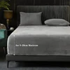 Thick Velvet Fitted Sheet and Pillowcase 3 Pieces Set High Quality Non Slip Mattress Cover Protector Soft Bed Sheet Pillow Case 2