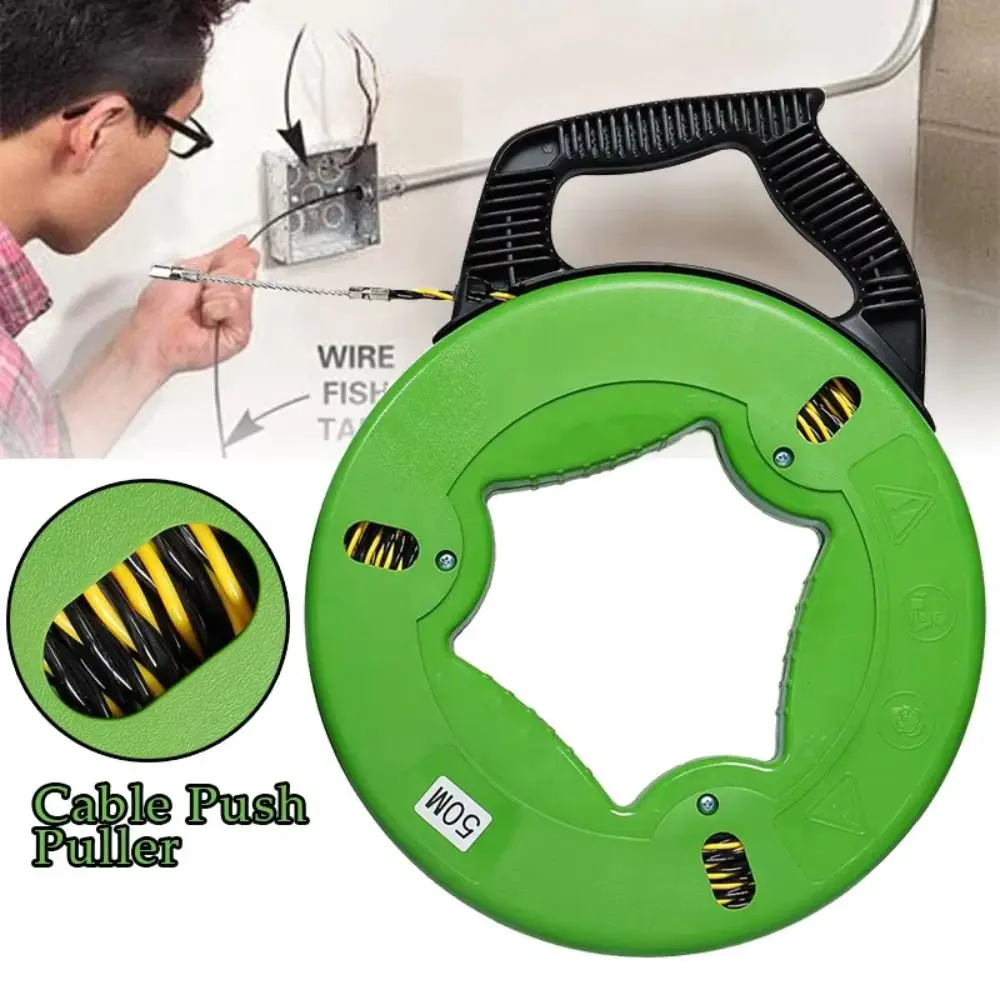 Guide Spring Cable Pulling Aid Anti-Corrosion Durable Pull Wire Retracting Data Cabling Ergonomic Handle Cable Puller