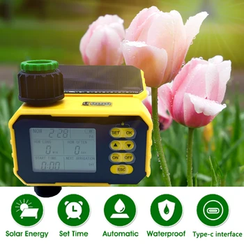 Household  Solar Automatic Irrigation TImer  LCD Display  Rain Sensor Watering controller For Garden Balconi