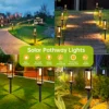 Solar Pathway Lights Outdoor Bright Waterproof Solar Garden Decorative Landscape E27 Bulb Lights for Walkway Driveway Lawn Patio 3