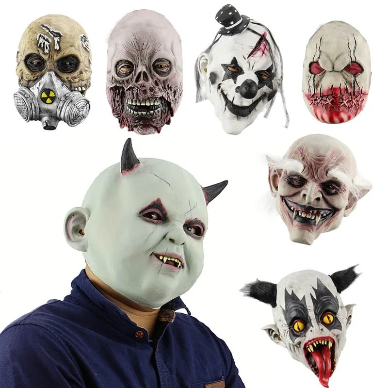 

Halloween Funny Mask Scary Zombie Skull Mask Horror Full Face Mask Halloween Cosplay Party Costume Headgear Demon Makeup Props