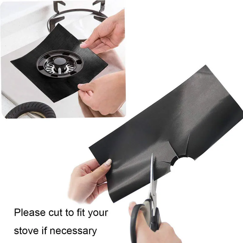 Stove Protector Cover Liner 8/4/1pcs Gas Stove Protector Stovetop Burner Kitchen Accessories Mat 27cm