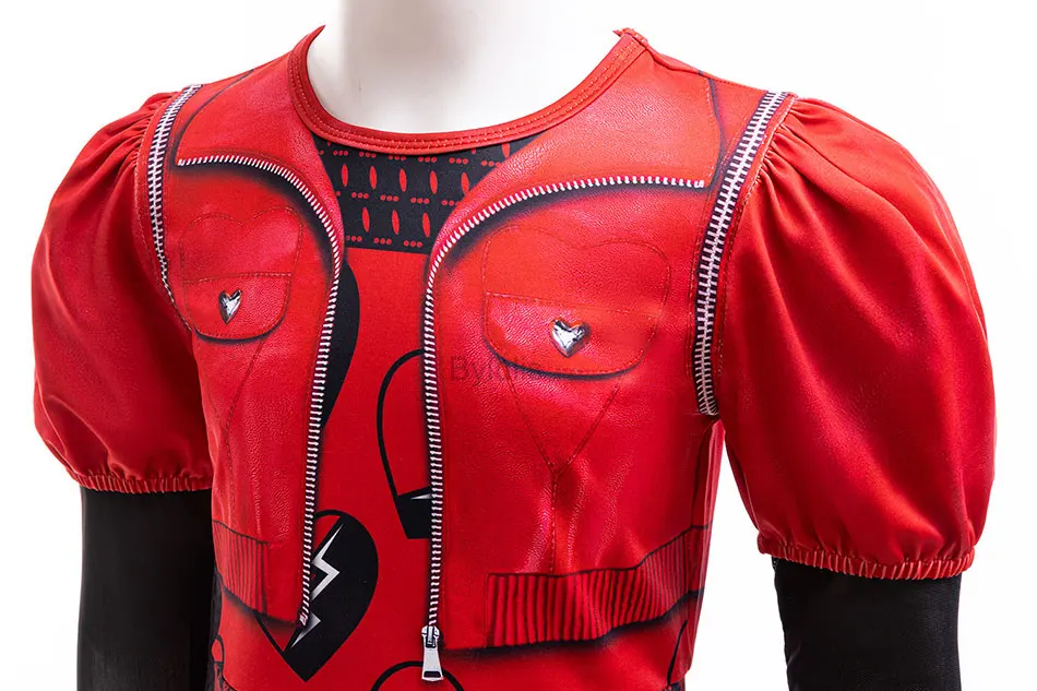 Girls D-Descendants 4 Costume Kids Cosplay Movie Red Clothes Outfit Birthday Party Queen Dress