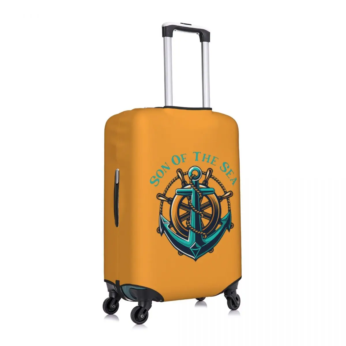 Custom Fashion Son Of The Sea Luggage Cover Protector Elastic Nautical Sailor Anchor Travel Suitcase Covers 2