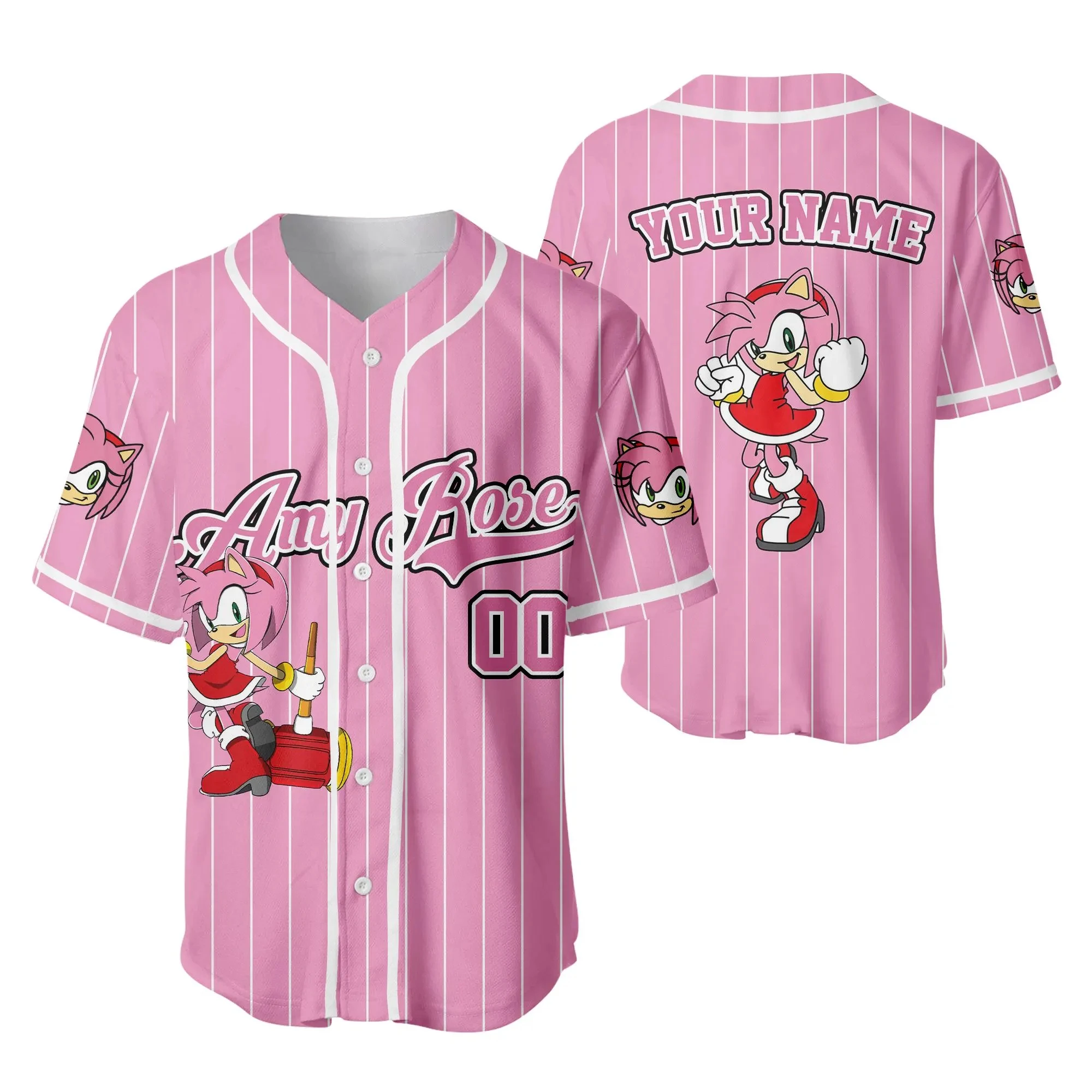 새로운 어린이 여름 맞춤형 소년 소녀 패션 스트리트웨어, 소닉 할로윈 3D 맞춤형 이름 야구 유니폼, chil